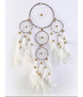 DHRUVTAR STORE White Steel Dream Catcher - Pack of 1 ( 55 X 15 cms )
