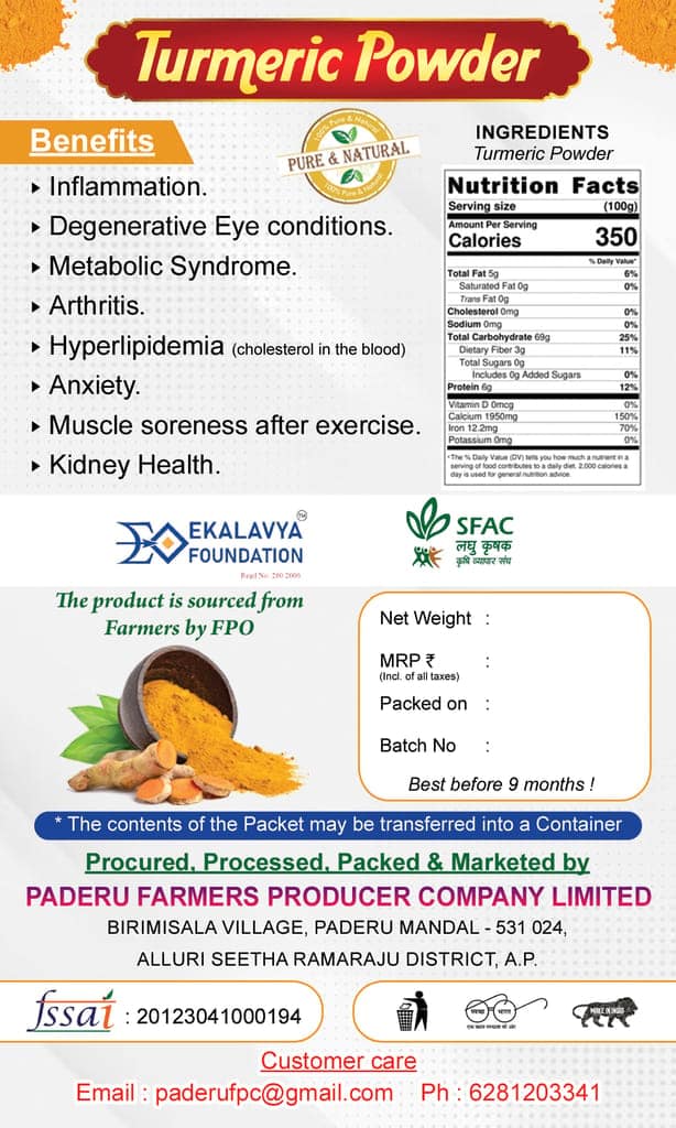 TURMERIC POWDER (NATURAL & TRIBAL) 250 gm view 2