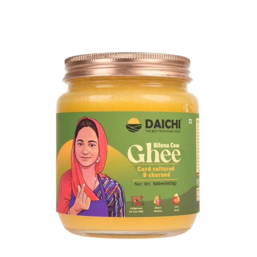 DAICHI - Bilona Cow Ghee | Pure, Natural, and Healthy | Made from Indigenous A2 Cow Milk Curd | Crafted using the Bilona Method | Farm to Table