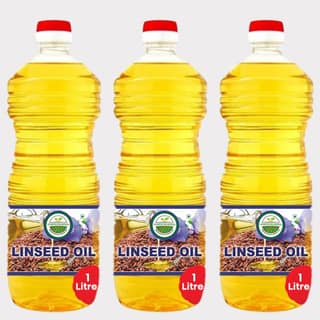 Pure Linseed Oil 3 Ltr (Pack of 3 1 × Ltr) by Vishwakarma – Healthy Cooking, Made by Farmers