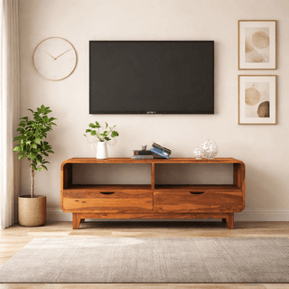 Sideboard Low Height TV Cabinet - Honey Finish - Medium Size Sideboard Low Height TV Cabinet - Honey Finish - Medium Size - Default