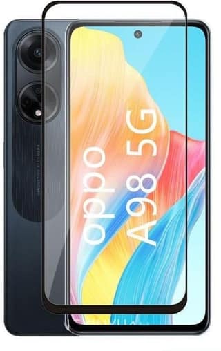PLUGTECH Advanced Tempered Glass With Anti-Explosion 9H Hardness Edge-To-Edge Coverage Screen Guard for OPPO A98