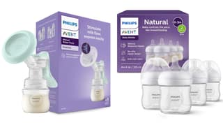 Philips Avent Essential Manual Breast pump SCF417/11 | Easy Silicone massage cushion & Ergonomic handle, Soft & Gentle, BPA Free (Pump + 125ml Natural Bottles 4pc) Philips Avent Essential Manual Breast pump SCF417/11 | Easy Silicone massage cushion & Erg