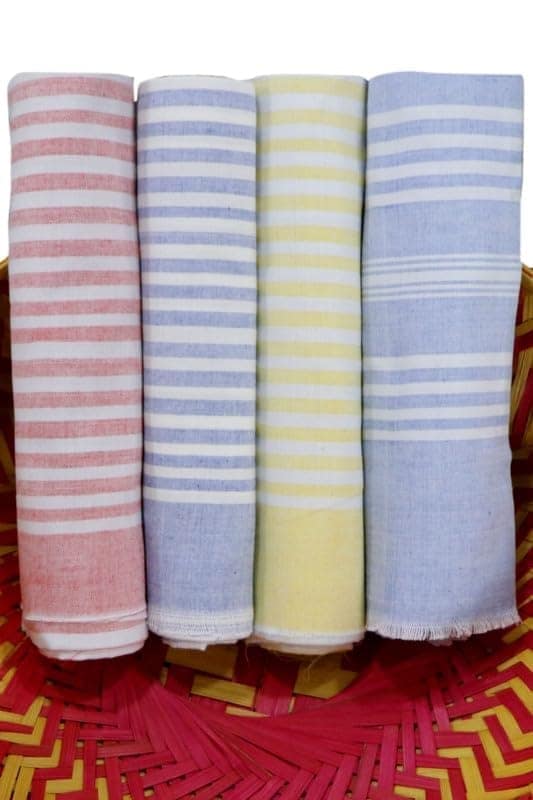APCO Handloom (A Andhra Pradesh Govt Emporium)- Pure Handloom Chengai Cotton Towels | CTL0020 (Set of 4) view 2