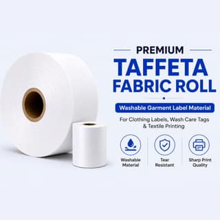 Premium Taffeta Tagging Paper Roll for Garment Labels – Tear-Resistant Fabric Roll | Free 1 POS Billing Roll | Sizes 25mm to 50mm