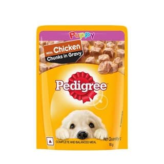 Pedigree Puppy Wet Dog Food, Chicken Chunks in Gravy pack of 3 x 70 gms