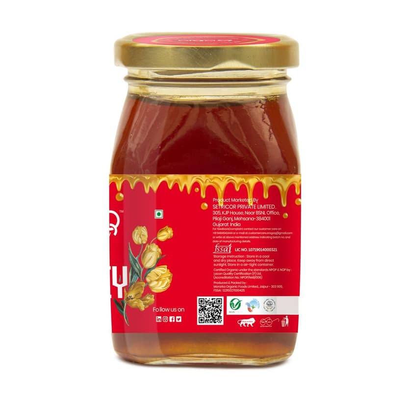 OrgaQ Organicky Organic Forest Honey - 100% Pure and Natural - Unprocessed, Unfiltered, Unpasteurized Ayurvedic for Weight Loss, Cough and Digestive Problems view 2