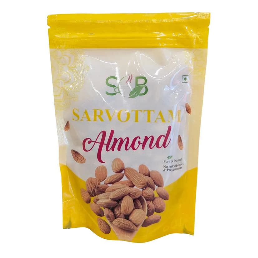 Sarvottam California Almonds | Premium Quality | High in Protein & Vitamin E | Pure Natural Dry Fruits for Healthy Snacking
