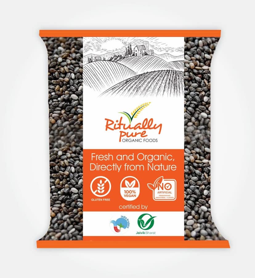 Ritually Pure 100% Organic | Super Seeds Combo | Chia+Sunflower+Pumpkin+Flax (Alsi) Seeds | 250 Gm Each | Pack of 4 | 1 Kg Pack view 2