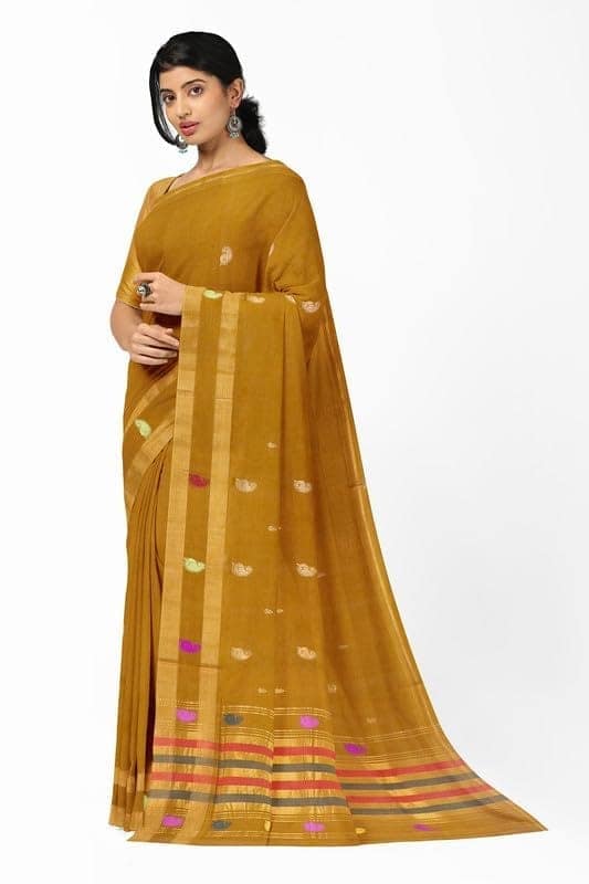 APCO Handloom - Women's Venkatagiri Pure Cotton Handloom Saree, Brown 08 view 2