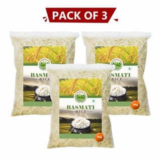 Basmati Rice 1 kg Pack of 3 – Extra Long Grain, Fragrant & Pure Chawal.