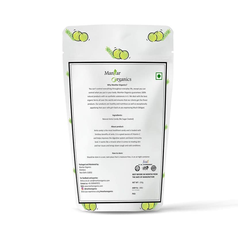 Mangar Organics Natural Amla Candy 400gm (Pack of 2, 200gm x2) view 2