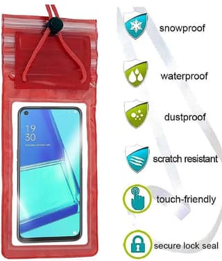Hybite Universal Waterproof Pouch Cellphone Dry PVC Sealed Rain Protection Cover up to 7 inches (Transparent), Multi colour