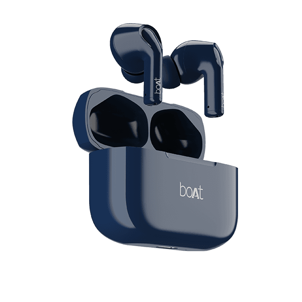 boAt Airdopes 163 | Wireless Earbuds with Massive Playback of upto 17 Hour, IPX5 Water & Sweat Resistance, IWP Technology, Type C Interface engrav_Cool Sapphire