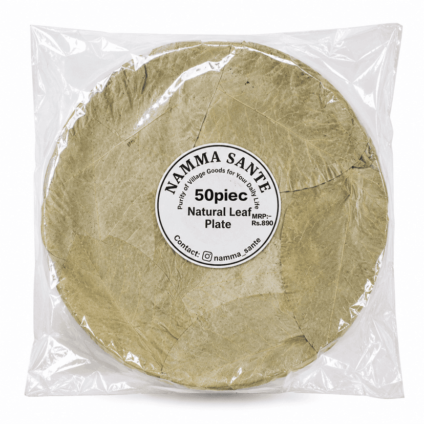 Natural Leaf Plate, Pattal Plate, Dona Pattal, Traditional Leaf Plate, Disposable Leaf Plate 50piec view 2