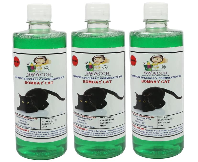 SWACCH Shampoo Specially FORMULATED for Bombay CAT (500ML) (Combo Pack of 3) NEEM ALOVERA view 2