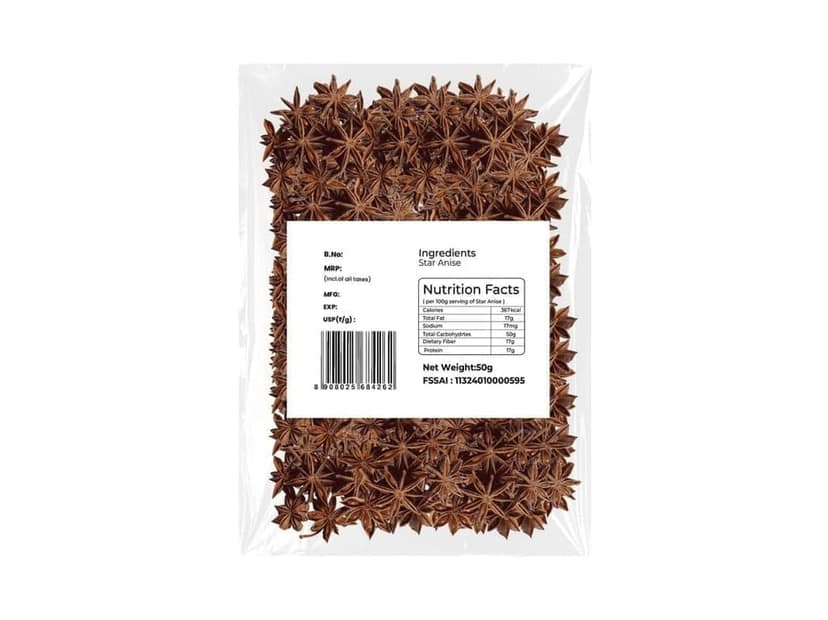 Edhwi Premium Star Anise, 50g | Whole Pods | Aromatic & Flavorful | Perfect for Cooking, Baking, and Beverages | Gluten-Free & All-Natural | Rich in Antioxidants view 2