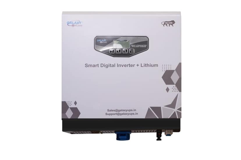 Galaxy 500 VA wall mounted Digital smart Inverter with Inbuilt Lithium Battery with Backup time of 3Hrs@ 100 W with Solar Suitable For Home| Offices|shops