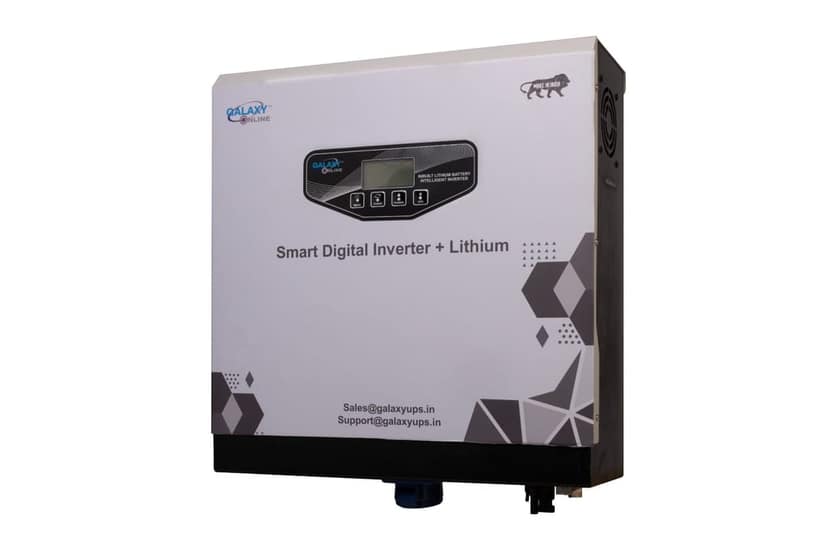 Galaxy 500 VA wall mounted Digital smart Inverter with Inbuilt Lithium Battery with Backup time of 3Hrs@ 100 W with Solar Suitable For Home| Offices|shops view 2