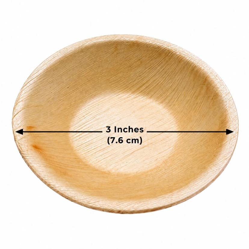 Areca Leaf Bowl (3 Inches), Palm Leaf Bowl (3 Inches), Disposable Areca Bowl (3 Inches), Natural Leaf Bowl (3 Inches), Eco-Friendly Areca Bowl (3 Inches) view 2