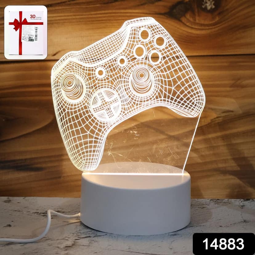 3D Illusion LED Night Lamp with Gaming Controller Design view 2