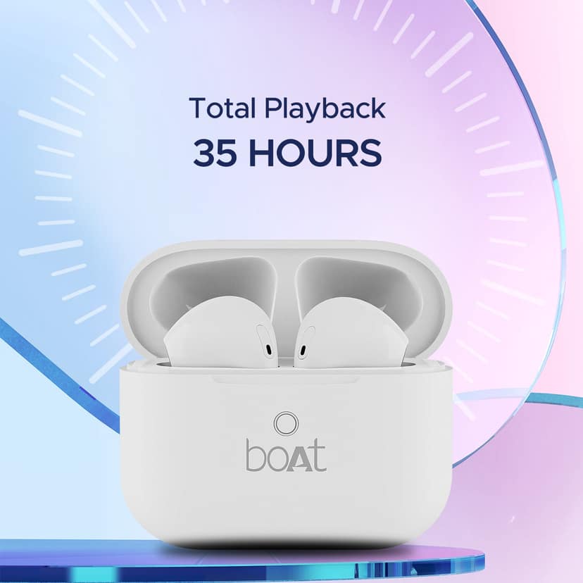boAt Airdopes Alpha | True Wireless Earbuds with 35 Hours Playback, 13mm Drivers, ENx™ Tech, ASAP™ Charge, IWP™ Technology Swedish White view 2
