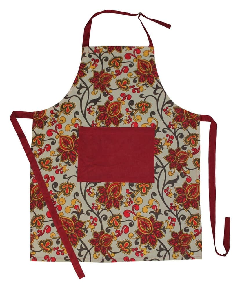 AIRWILL, 100% Cotton Designer Printed Aprons, Sized 65cm in Width & 80cm in Length with 1 Center Pocket, Adjustable Buckle on Top and 2 Long Ties on Both 2 Sides. Pack of 1 piece view 2