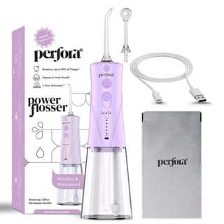 Perfora Power Water Dental Flosser - Tank Capacity with Custom 8 Water Pressure Settings & 2 Nozzles, 1500 mAh Battery | 1 Year Warranty | Dental Flosser For Teeth Oral Care (Lavender), 250 ml
