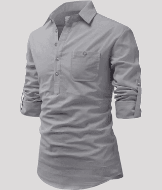Life Roads Beige Cotton Men's Shirt Style Kurta ( Pack of 1 )