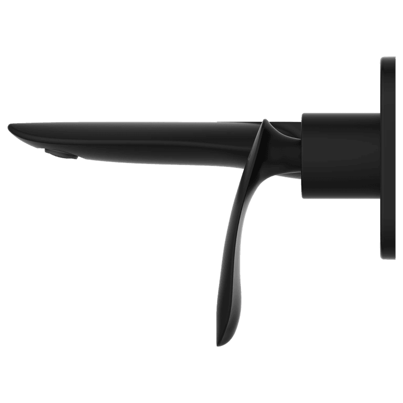 KA-MB-3167 Exposed Part Kit For Single Lever Basin Mixer Wall Mounted With Consisting Of Operative Lever, Basin Spout & Wall Flange (Matt Black) view 2