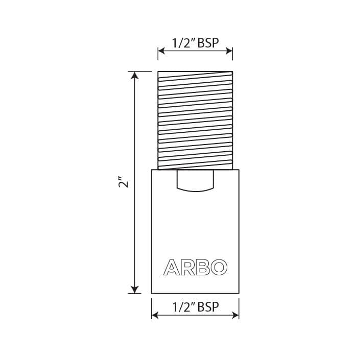 AC-25 Brass 2" Inch Extention Nipple view 2