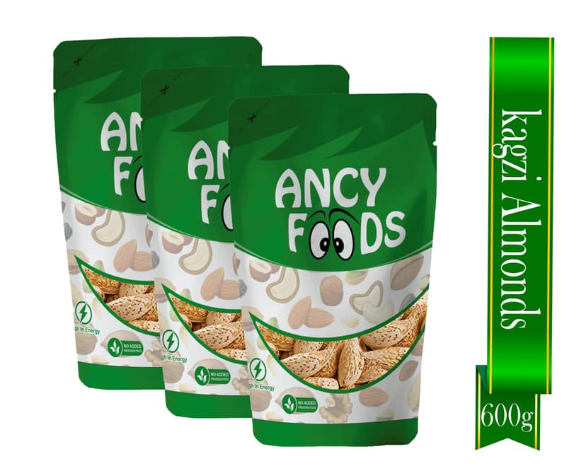 Ancy Kagazi Badam 600 Grams (200 Grams X 3) – Thin Shell Almonds | Packed with Protein, Fiber, and Vitamins | Badam with Shell – Easy to Crack, Supports Brain Health and Boosts Energy – Great