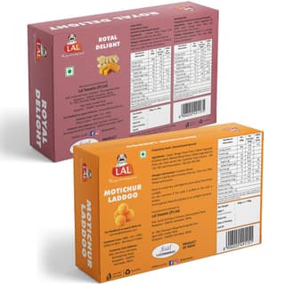 Lal Sweets Royal Delight & Motichur Laddoo, 400 gm Each - Combo Pack
