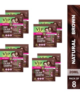 VIP Hair Colour Shampoo Unscented Permanent Hair Color 160 mL Brown