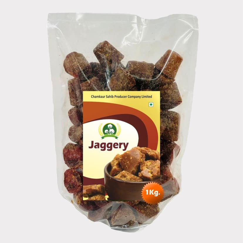 Jaggery 1Kg by Chamkaur Sahib Producer - Pure Natural Jaggery with Traditional & Unrefined Goodness.