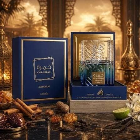Lattafa Khamrah Zanqam Eau De Parfum 100ml for Men and Women Premium Luxury Long Lasting Warm Spicy Oriental Gourmand Woody Unisex Signature Fragrance view 2