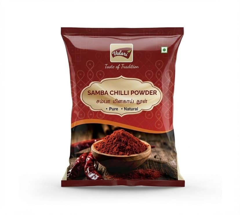 Valari Samba Chilli Powder , Red Hot Chilli Powder with No Added Flavours and Colours