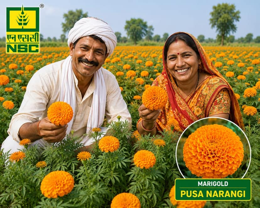 NSC Flower-Marigold- Pusa Narangi- 10 g truthfully Labelled Seed Pouch view 2