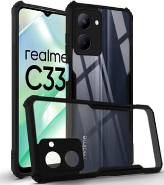 PLUGTECH Slim Shockproof Case | Matte Black Soft | Drop Protection | Precise Cutouts | Premium Mobile Cover for Realme C33