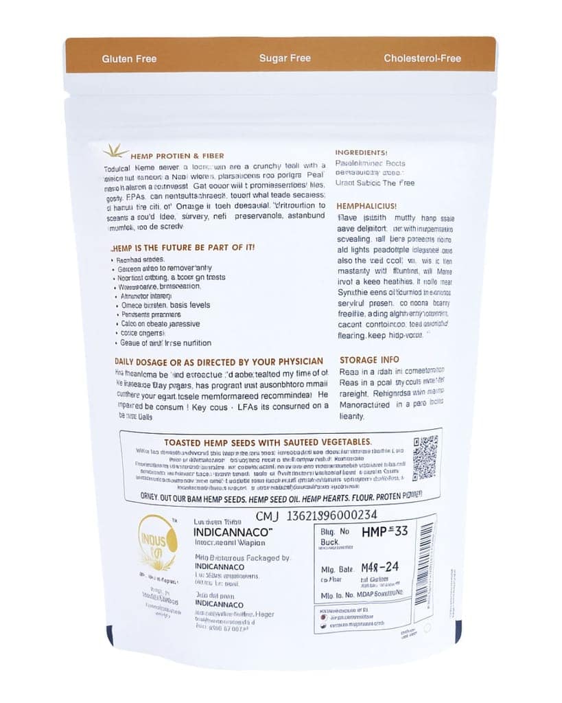 INDUS HEMP-TOASTED HEMP SEEDS | Rich in Omega Fatty Acids | Lowers Cholesterol | 100% Vegan and Organic | 10g Protein | 12g Omegas 3 6 9 . view 2