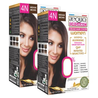 Aequo Organic Cream Hair Color for Women 4N Medium Brown 170ml- Pack of 2 | Natural Hair Colour for Women | PPD & Ammonia Free Organic Hair Colour Aequo Organic Cream Hair Color for Women 4N Medium Brown 170ml- Pack of 2 | Natural Hair Colour for Women |