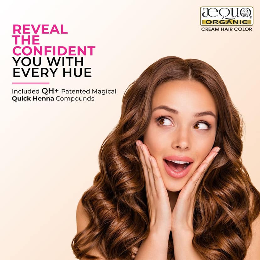 Aequo Organic Cream Hair Color for Women 4N Medium Brown 170ml- Pack of 2 | Natural Hair Colour for Women | PPD & Ammonia Free Organic Hair Colour Aequo Organic Cream Hair Color for Women 4N Medium Brown 170ml- Pack of 2 | Natural Hair Colour for Women | view 2