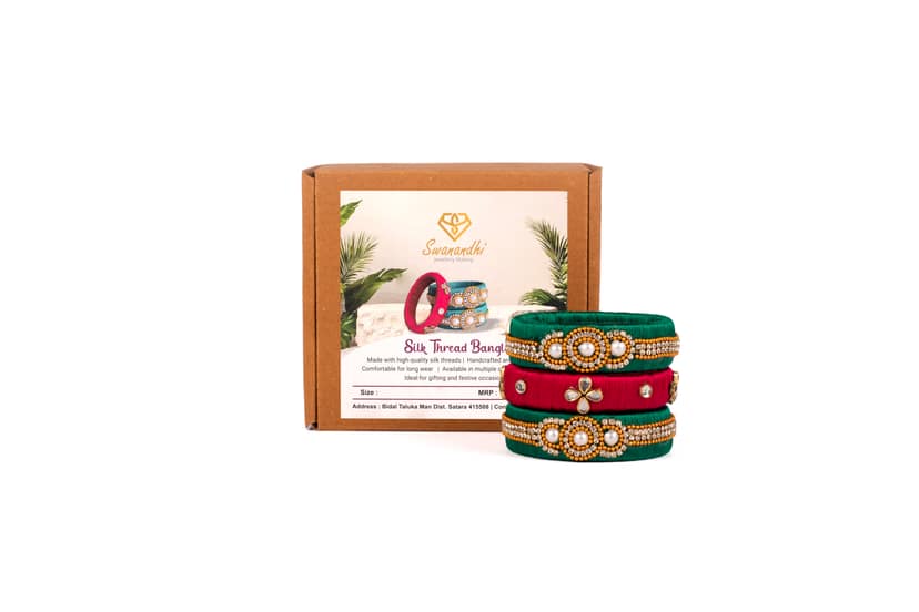 Traditional Silk Thread Bangle Kada with Stylish Handcrafted Design