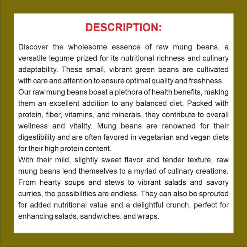 Raw Moong (1 kg) view 2