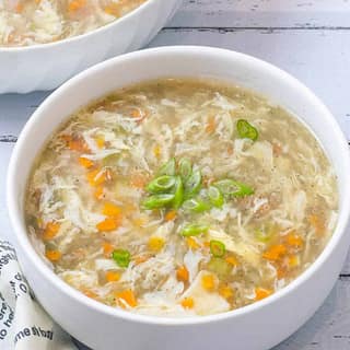 Leg piece egg butter soup