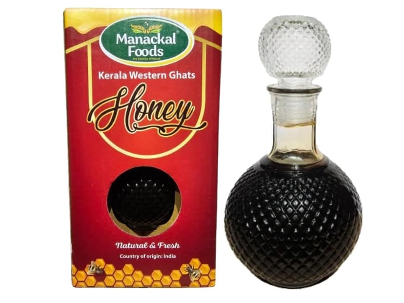 Manackal Foods Kerala Western Ghats Multi Flora Special Crystal Round 1.3Kg (Gift Pack) Pure and Natural Fresh Honey