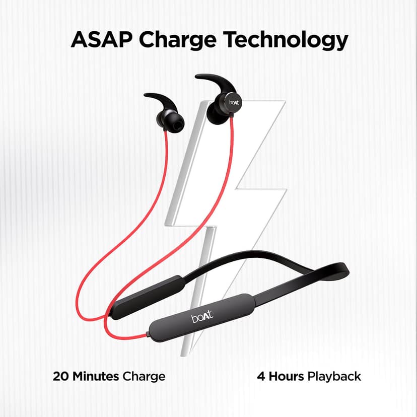 boAt Rockerz 255 Pro | Wireless Neckband with 10mm Drivers, Upto 8H Uninterrupted Music, Ergonomic and comfortable Raging Red view 2