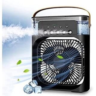 Air Cooler Fan for Home & Office | Multi-Speed Personal Desk Cooler with 7 Color LED Light & Timer Function