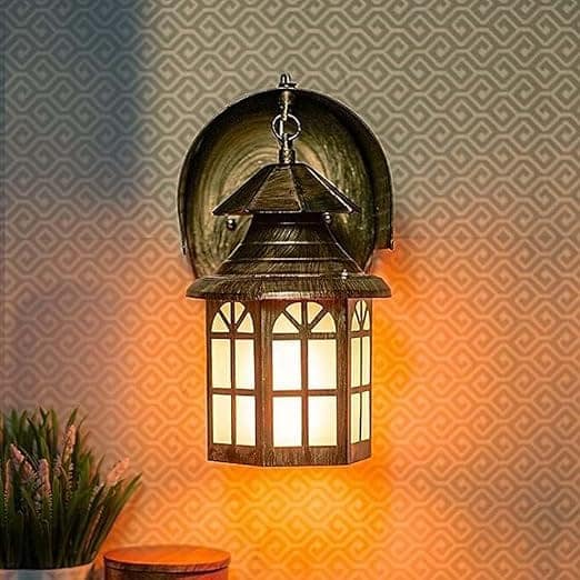 Rustic Wall Lamp for Home Decor Metal Antique Finish Wall Sconce Light Fixture Lantern Design Indoor Decorative Wall Light Perfect for Living Room, Bedroom, Hallway (Without Bulb) view 2