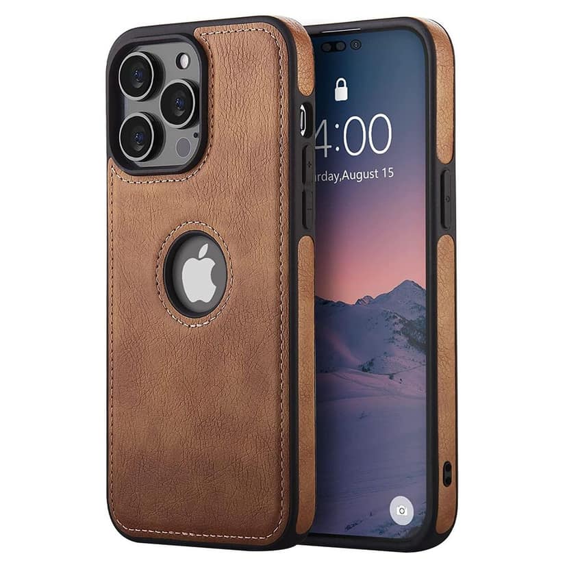 LIRAMARK PU Leather Flexible Back Cover Case Designed for iPhone 14 Pro Max (6.7 inch)